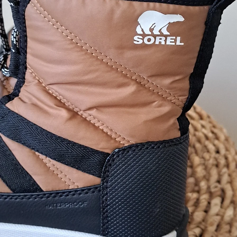 Sorel Girls Whitney II Elk Brown Nylon Waterproof Outdoor/Hiking Ankle Boots 4‎